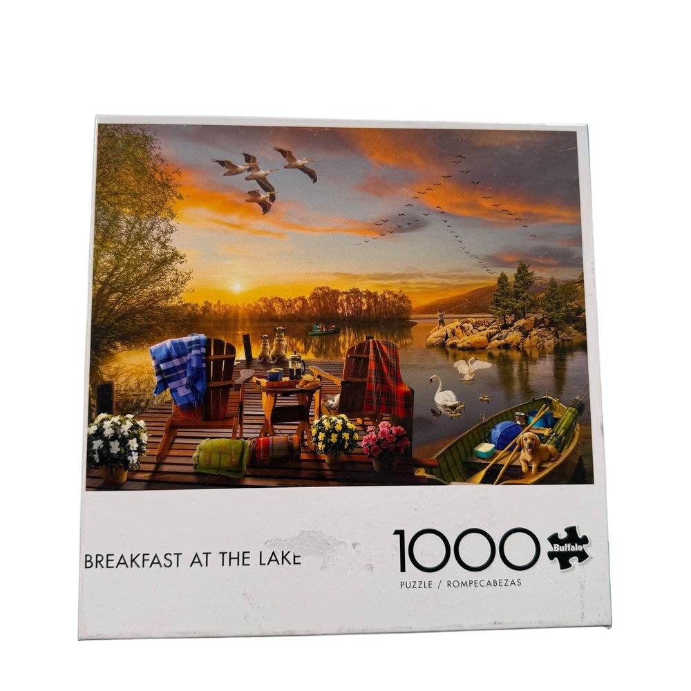 Buffalo Games Breakfast at the Lake 1000 Piece Jigsaw Puzzle 91210 Andrew Farley